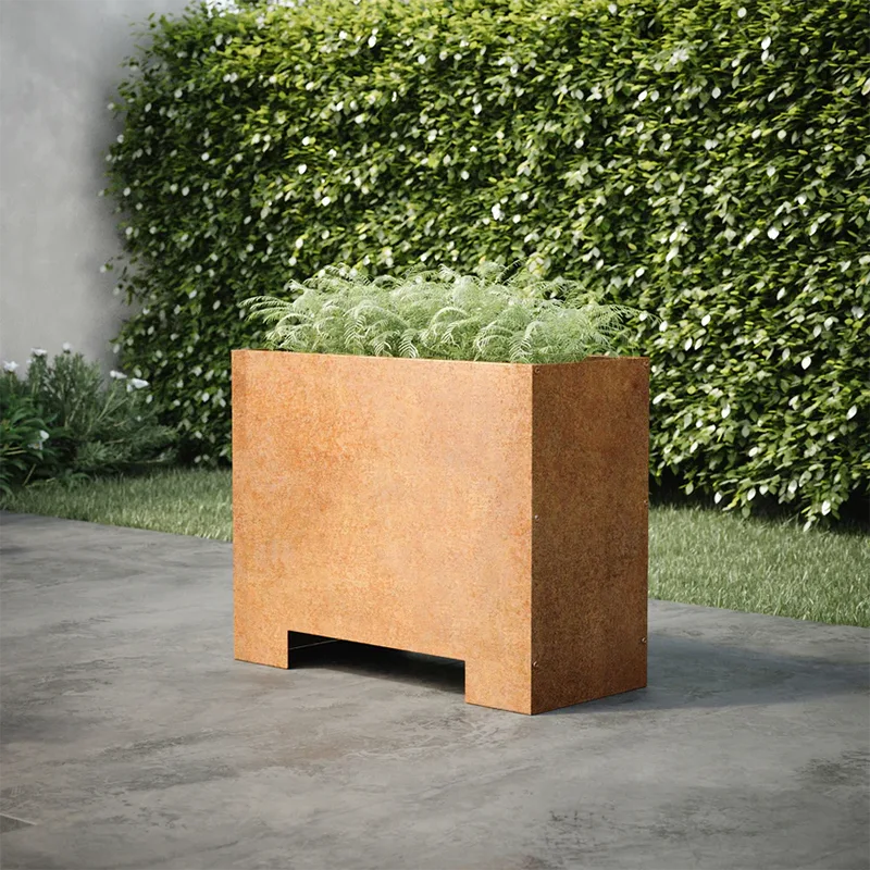 Rectangular Outdoor Planter with Raised Base Rectangular Outdoor Planter with Raised Base